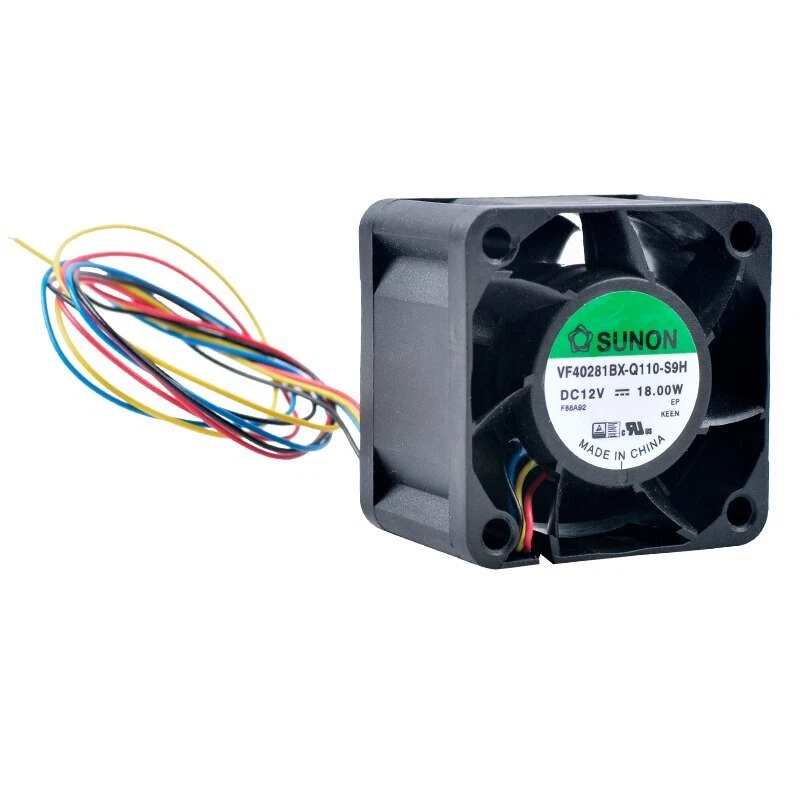 VF40281BX-Q110-S9H 40mm DC12V 18W 4pin cooling fan for 1U server power supply - Image 1 of 4