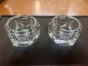 PAR DE VELAS DE CRISTAL DE PLOMO/PORTAVOTIVOS VIDRIO CHECO - Imagen 1 de 9