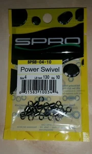 Spro SPSB-04-10 Size 4 Power Swivel 130 lb test qty 10 Fishing Tackle - Picture 1 of 1