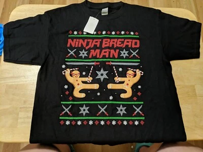 New Boys Size Small Ninja Bread Man T-shirt By Gildan - Image 1 of 2