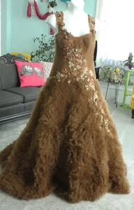 Vestido Ivonne D Para Mon Cheri 112D57 Noche Baile Novia Fabuloso Marrón 14 - Imagen 1 de 22