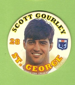 1994  NSW RUGBY LEAGUE  POG  #28 SCOTT GOURLEY, ST GEORGE DRAGONS - Imagen 1 de 2