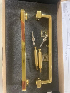Alno Millennium, 6" Back to Back Glass Door Pull, UNLACQUERED Brass - Picture 1 of 2