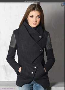 Eleven Paris Mikka Wool And Leather Black Jacket S Fits UK8 - Picture 1 of 8