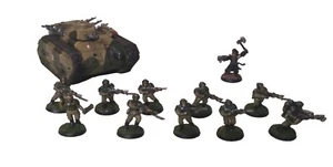 Warhammer 40K Astra Militarum Armoured Fist Squad + Commissar: Fully Painted - Picture 1 of 11