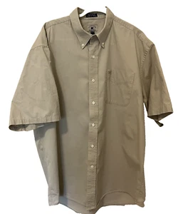 Cutter & Buck 100% Cotton Casual Beige Shirt Short Sleeve Soft Men’s SZ X-Large - Picture 1 of 6