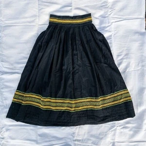 Vintage 1950s Black French Folk Skirt With Embroidery - Picture 1 of 4