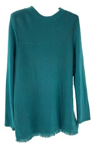 Chico's Sweater Chico’s Sz 2 US L Teal Rayon Nylon Polyester Cashmere Blend New - Picture 1 of 10