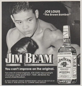 1974 Jim Beam Bourbon - Boxing Great Joe Louis The Brown Bomber - Print Ad Photo - Picture 1 of 2