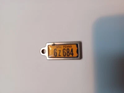 DAV 1951 KEYCHAIN LICENSE PLATE 6Z 684 PENNA - Image 1 of 2