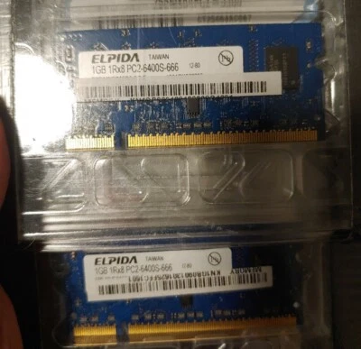 ELPIDA LAPTOP MEMORY 1GB 1RX8 PC2-6400S-666 SET OF 2  - Image 1 of 3