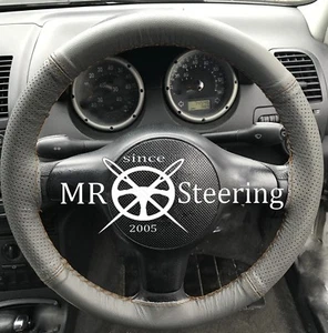 PARA VAUXHALL MONTEREY MK2 GRIS DOS TONOS CUERO CUBIERTA VOLANTE MARRÓN STCH - Imagen 1 de 1