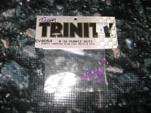 🔥 Vintage RC Trinity 8-32 Flat Nuts Aluminum Purple (8) EV 4054 🔥 - Picture 1 of 2