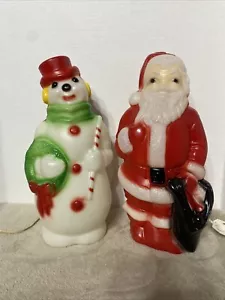 Coppia stampi soffiaggio Babbo Natale e pupazzo di neve plastica Impero vintage 1968 testati - Foto 1 di 10