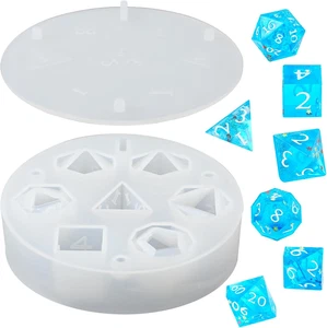 Resin Dice Mold, Polyhedral Dice Mold Resin Dice Making 7 Standard Stereoscopic - Picture 1 of 12