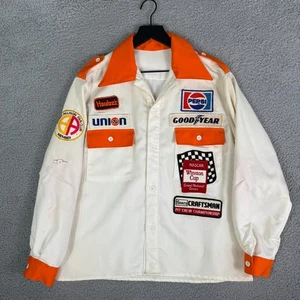 Vintage 80s Bobby Allison Hardee's Pit Crew Nascar Uniform Shirt Medium Handmade - Picture 1 of 10