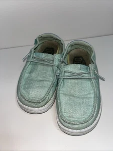 Hey Dude Wendy Mädchen Gr. 10 Glitzer Schuhe mintgrün bequeme leichte Halbschuhe - Bild 1 von 6