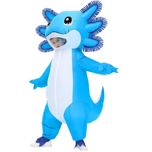 Inflatable Axolotl Costume for Kids Halloween Kid Blow Up Costume Deluxe Blue... - Picture 1 of 7