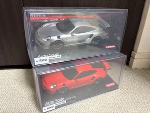 Kyosho Mini-Z 1/27 Porsche 911 GT3 RS Lot 2 Set Orange Silver RC Body ASC New - Picture 1 of 4