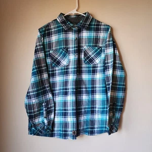 Leggendaria camicia di flanella Whitetails donna taglia XL blu a quadri manica lunga bottoni - Foto 1 di 11