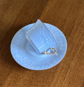Vtg France A Lantepnier Limoges Robins Egg Blue Demitasse Cup Saucer Gold Rim - Picture 1 of 9
