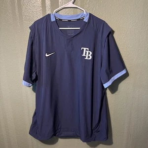NWOT Mens XL Tampa Bay Rays Nike Engineered SS Team Issued Pullover Jacket 2021 - Picture 1 of 3