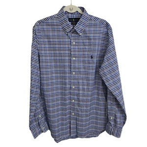 Polo Ralph Lauren Shirt Mens Large Blue Plaid Button Up Oxford Pony Logo Top NWT - Picture 1 of 11