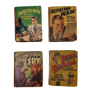 Vintage 1930 Big Little Books Lot of 4 Dan Dunn Inspector Wade International Spy - Picture 1 of 21