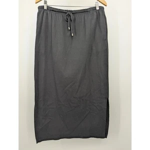 100% Cotton Capacity Knits Black Drawstring Full Length Long Skirt Size XL - Picture 1 of 3