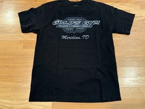 Rare Vintage Golds Gym Meridian, Idaho Shirt Sz Medium black - Picture 1 of 6