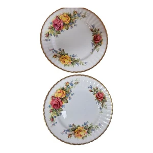 2 Paragon Fine Bone China Grandma Roses 6" Saucers England - Picture 1 of 3