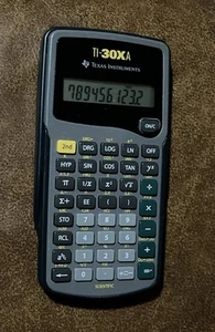 Texas Instruments TI-30Xa Solar Scientific Calculator Blue Gray Cover Tip Sheet - Picture 1 of 4