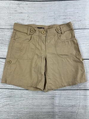 Calça curta H&M cáqui feminina tamanho 8 leve queixa - Bronzeada - Imagem 1 de 4