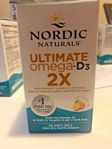 Nordic Naturals Ultimate Omega-D3 2X Mini 60 Ct Lemon Exp 07:27 - Picture 1 of 1