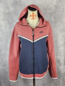 Nike Tech Fleece Mens M Full Zip Hoodie Cedar Obsidian Cotton Blend Zip Pockets - Picture 1 of 12