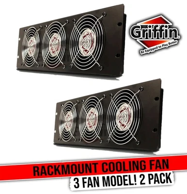 Rackmount Cooling Fan (2 Pack Bundle) | 3U Triple Recording Studio Exhaust Fans - Image 1 of 4
