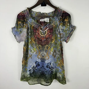 Blusa para mujer Forbidden Los Angeles mediana cachemira boho pura hada Y2K Top - Imagen 1 de 7