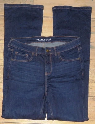 ✿Ladies MARKS&SPENCER dark blue stretch slim boot denim jeans size 12L✿ - Image 1 of 4
