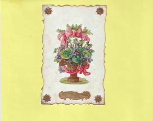CPA RELIEF CHROM KORB/KORB MIT VIOLETTEN ROSA KNOTEN - Bild 1 von 2