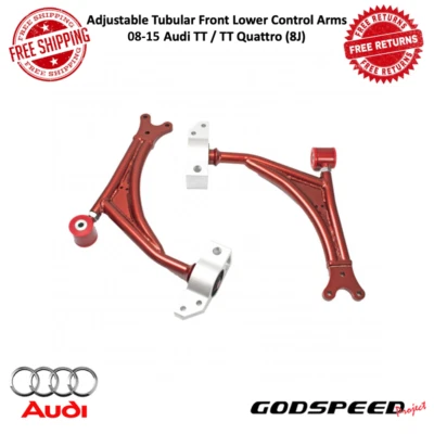 Godspeed Adj Tubular Front Lower Control Arms Fits 08-15 Audi TT / TT Quattro 8J - Image 1 of 4