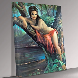 JH Lynch Woodland Goddess Canvas Wall Art Ready To Hang - Picture 1 of 6