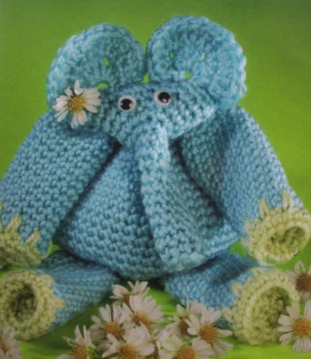 AnimalBazaar knit crochet pattern booklet elephant bunnies slippers shaggy dog - Image 1 of 3