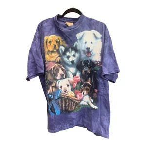 Camiseta vintage 2001 The Mountain Puppy Dogs Tie Dye talla XL púrpura azulado - Imagen 1 de 11