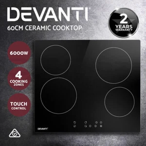 Devanti Electric Ceramic Cooktop 60cm Touch Control - Picture 1 of 16