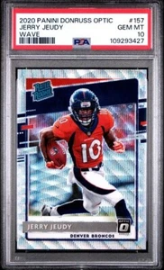 2020 Panini Donruss Optic Jerry Jeudy Wave /199 PSA 10 Gem Mint #157 Broncos NFL - Picture 1 of 2