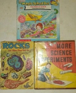 3 Elementary Age Science Learning Rocks, Sea, Experiments Magic School Bus - Imagen 1 de 17