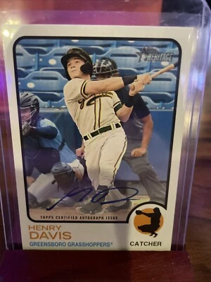 2022 Topps Heritage Minor League Certified Auto Henry Davis (RC) Pirates - Image 1 of 3