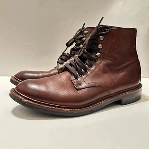 Stivali Allen Edmonds da uomo taglia 8D Higgins Mill in pelle marrone resistenti alle intemperie - Foto 1 di 14