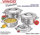 Stainless Steel Hot Cold Food Insulated Double Wall Casseroles Hot Pot-Med-Jumbo