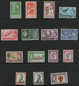 SARAWAK QEII Definitives Set SG188-202 MVLH - MLH CV£100 - Picture 1 of 2